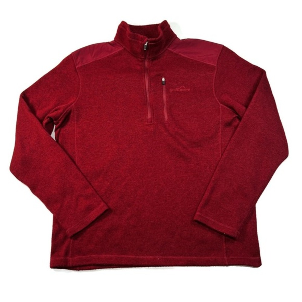 Eddie Bauer 1/4‎ Zip Pullover Fleece Mens XL Sweater Red Better Sweater